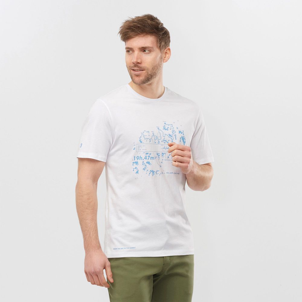 Salomon Israel OUTLIFE GRAPHIC SALOMONOTONE SS M - Mens T shirts - White (BHYR-25637)